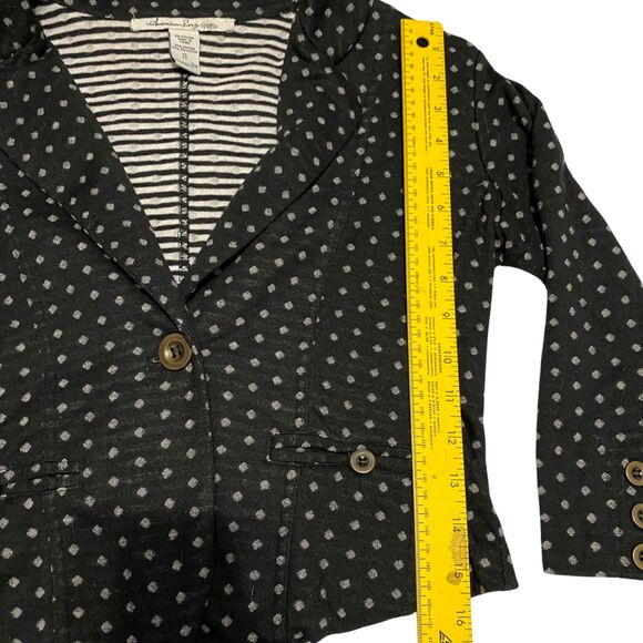American Rag Cie Black/White Polka Dot Cotton Blend Short Blazer 3/4 Sleeve sz S - Picture 8 of 11